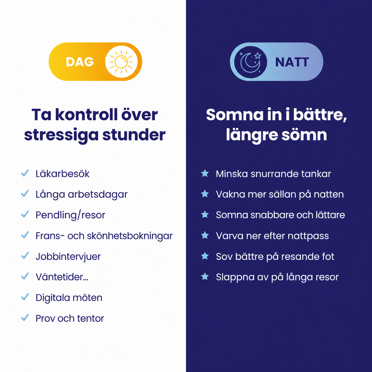 LUGNAVSLAPPNING – SINNESRO – SÖMNHJÄLP
